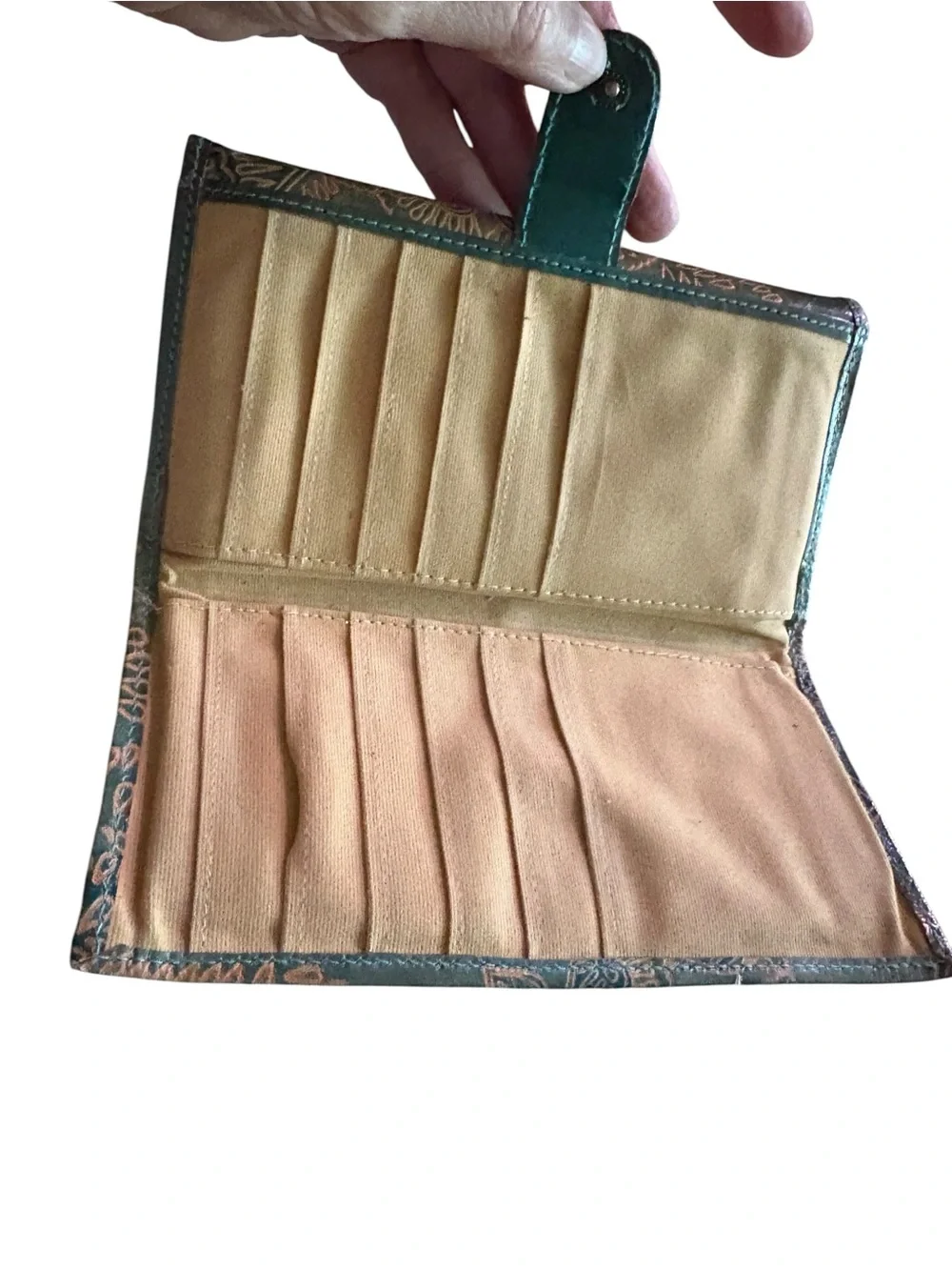 Teal Embossed Leather Journal with Copper Accents - Picture 6 of 7